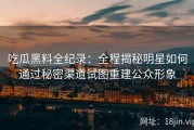 吃瓜黑料全纪录：全程揭秘明星如何通过秘密渠道试图重建公众形象