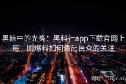黑暗中的光亮：黑料社app下载官网上每一则爆料如何激起民众的关注