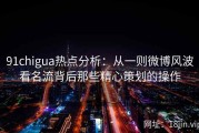 91chigua热点分析：从一则微博风波看名流背后那些精心策划的操作
