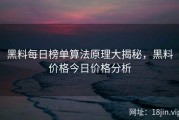 黑料每日榜单算法原理大揭秘，黑料价格今日价格分析