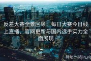 反差大赛全景回顾：每日大赛今日线上直播、官网更新与国内选手实力全面展现