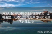 海角社区论坛中的精细管理模式：版块设置、动态监控与用户自律如何形成良性互动