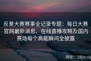 反差大赛赛事全记录专题：每日大赛官网最新消息、在线直播攻略及国内赛场每个高能瞬间全披露