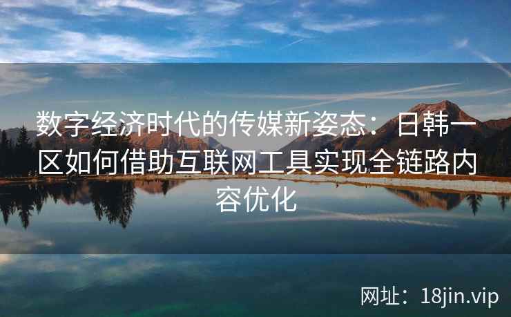 数字经济时代的传媒新姿态：日韩一区如何借助互联网工具实现全链路内容优化
