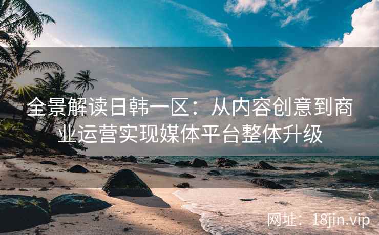 全景解读日韩一区：从内容创意到商业运营实现媒体平台整体升级