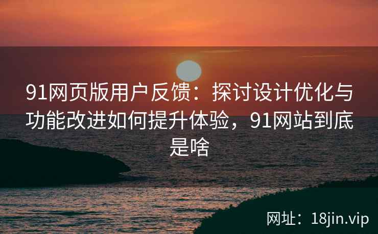 91网页版用户反馈：探讨设计优化与功能改进如何提升体验，91网站到底是啥