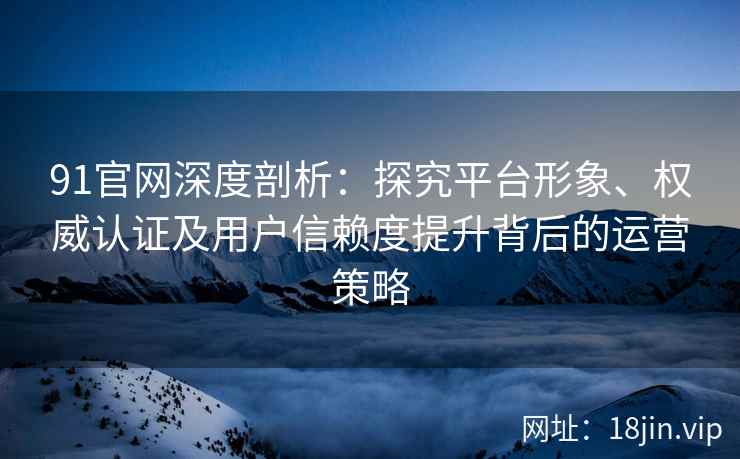 91官网深度剖析：探究平台形象、权威认证及用户信赖度提升背后的运营策略