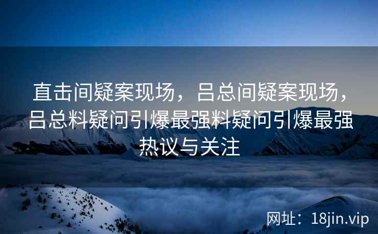 直击间疑案现场，吕总间疑案现场，吕总料疑问引爆最强料疑问引爆最强热议与关注